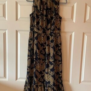 J. Crew Navy and Gold Dress